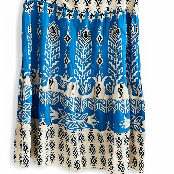 Karen MILLEN Tall Placement Print Woven Tiered Strappy Mini Dress - Picture 8 of 13